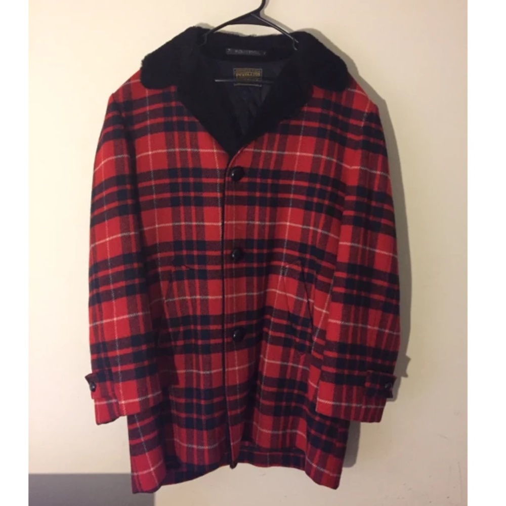 Vintage Pendleton Wool Sherpa Plaid Coat L